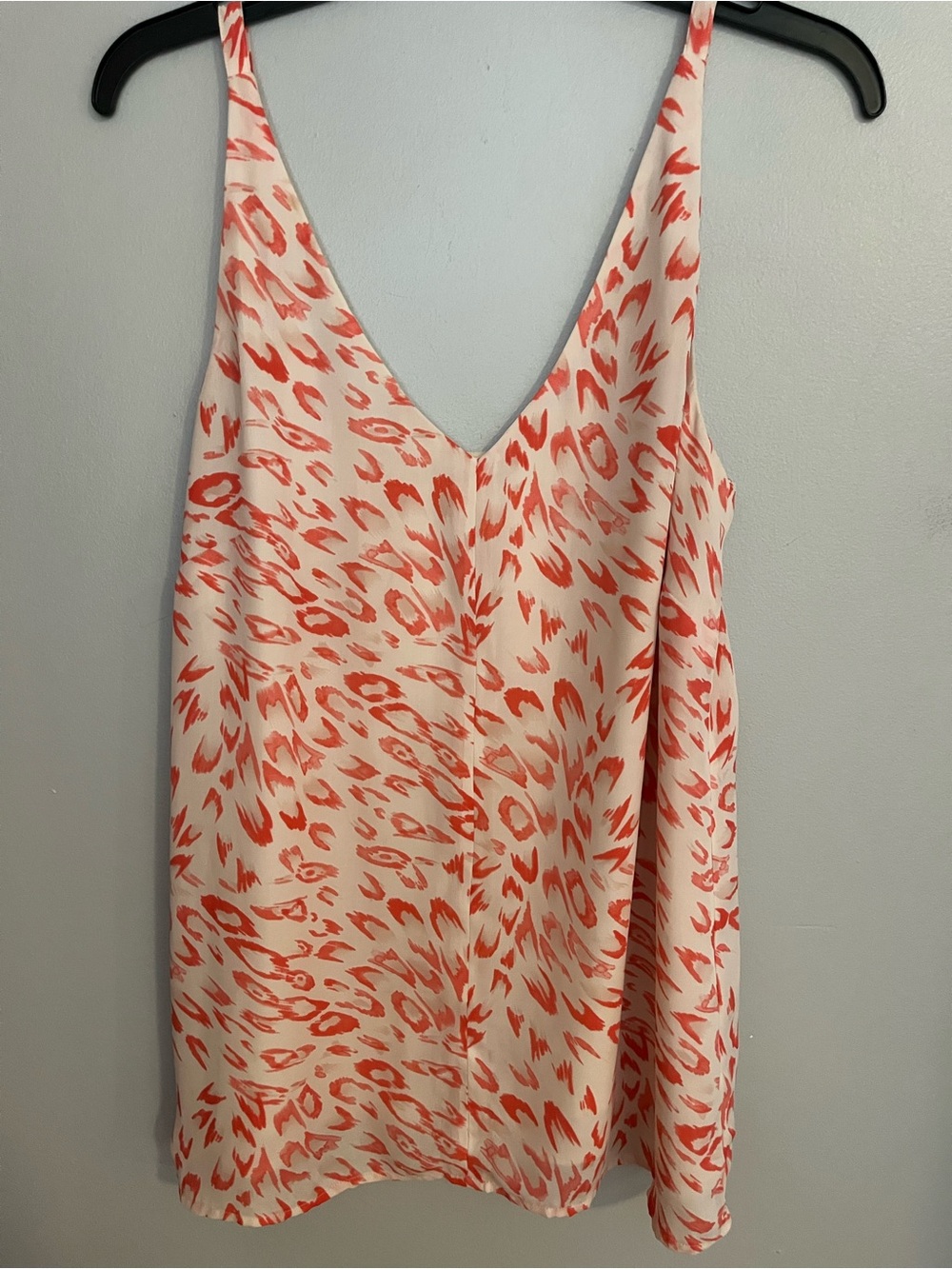 CAbi Coral and Cream Animal Print V-Neck Tank